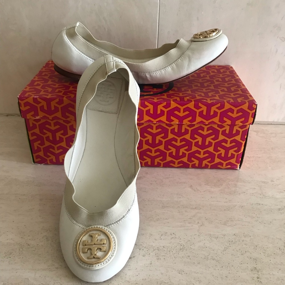 Tory Burch white leather ballet flat 7.5
